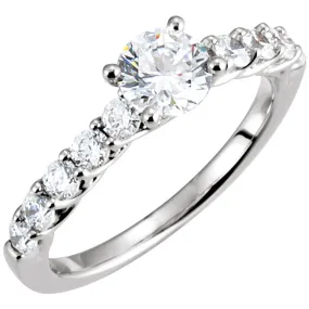 1 1/4 Ct Diamond Woven Design Engagement Ring 14k White Gold Round Cut