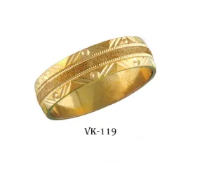 14k Solid Gold Elegant Ladies Modern Traditional Flat Band 6MM Ring Vk119v