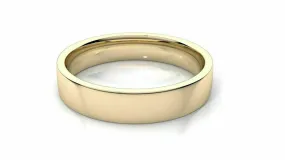 18k Solid Gold 5mm Comfort Fit Wedding Flat Band in 18k Yellow Gold All sizes 