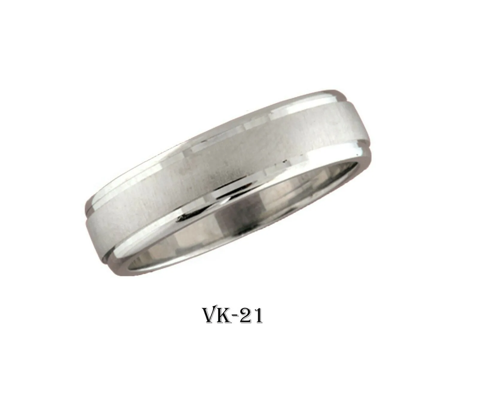 18k Solid Gold Elegant Ladies Modern Satin Finished Flat Band 6MM Ring VK21v