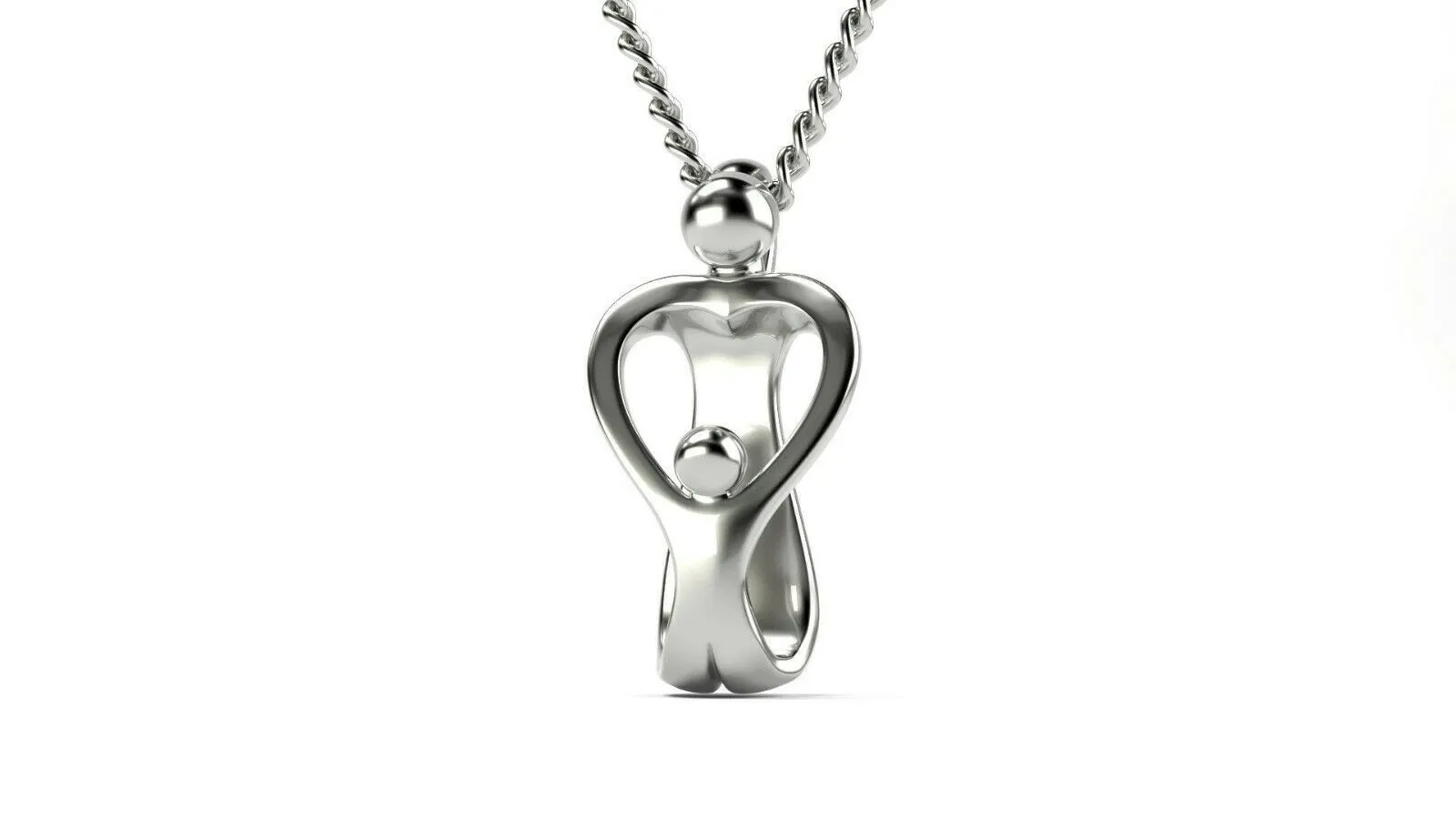 18k Solid White Gold Ladies Jewelry Elegant Human Pendant CGP19W