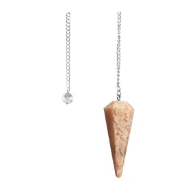 6 sided Pendulum - Peach Moonstone