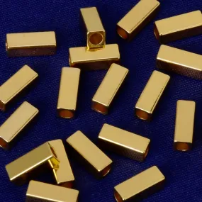 About 3*8mm tibetara Brass 4 sided Blank Bar Spacer Beads metal Beads Name Plated Jewelry Supplies plated gold 20pcs