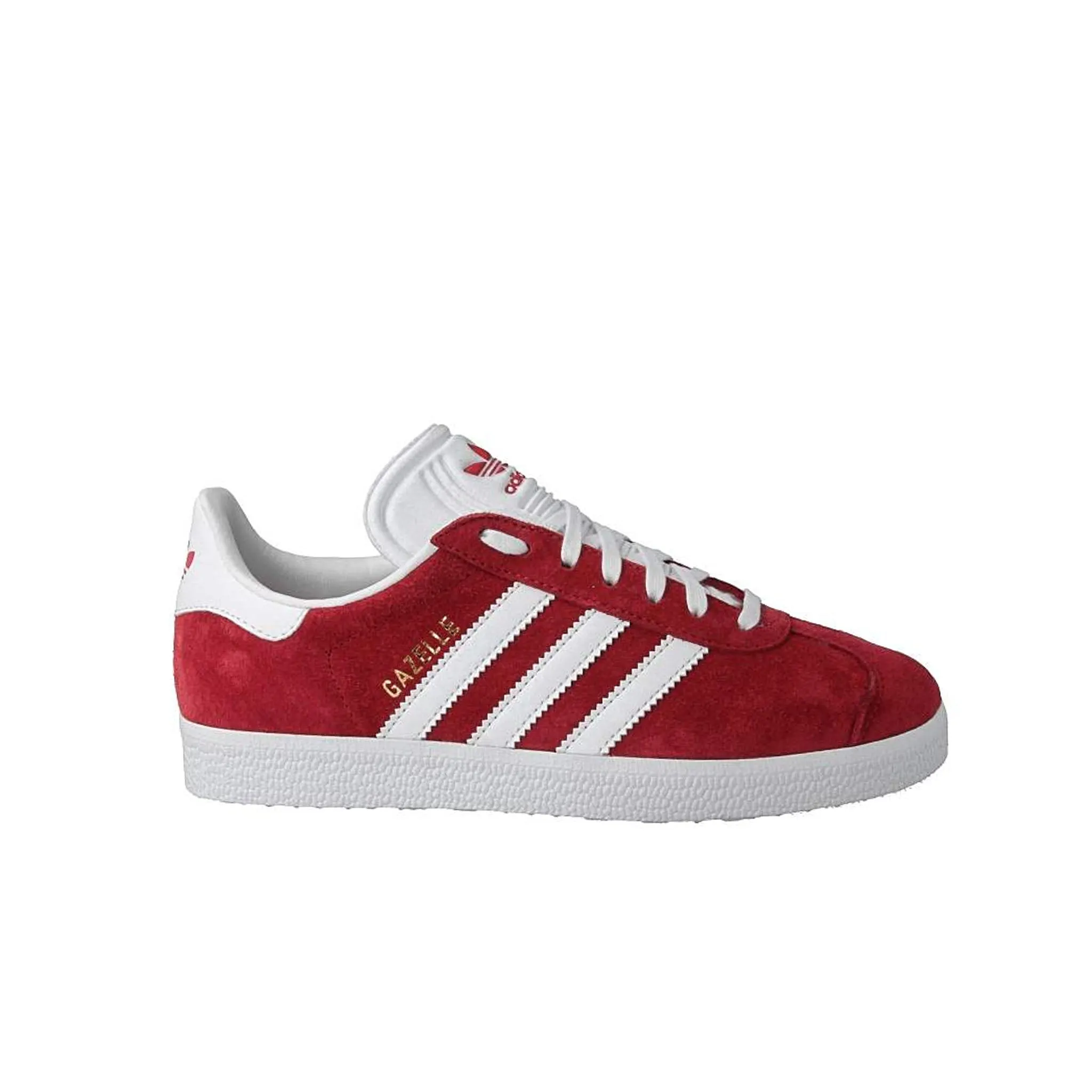 Adidas Gazelle Lace-Up Red Suede Leather Mens Trainers S76228