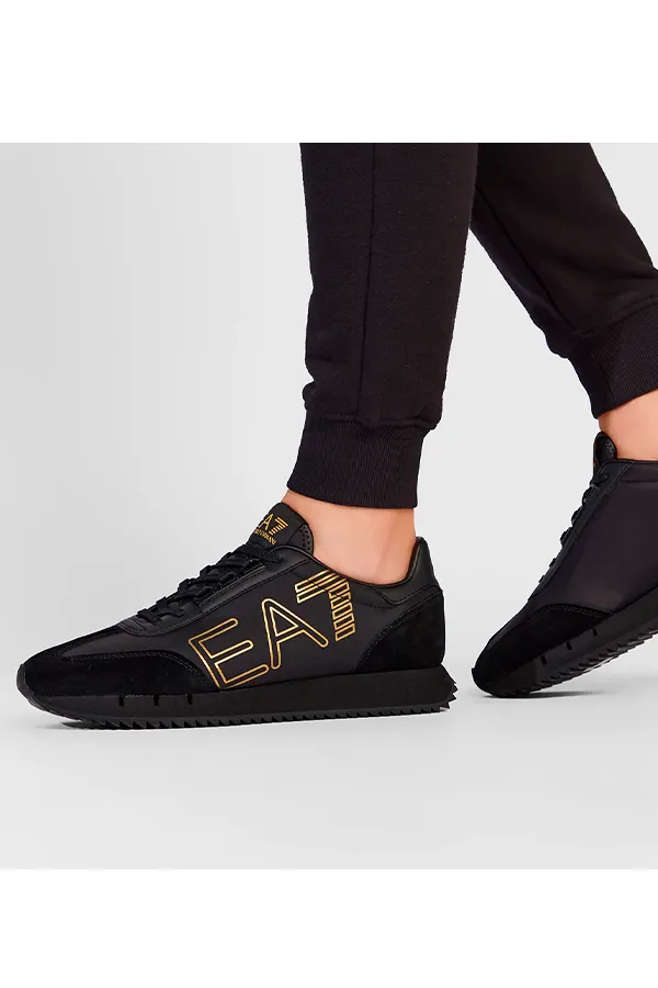 Armani EA7 Gold Trainer Sneakers Black