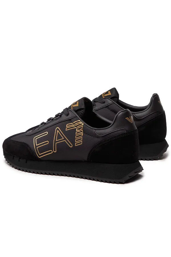 Armani EA7 Gold Trainer Sneakers Black