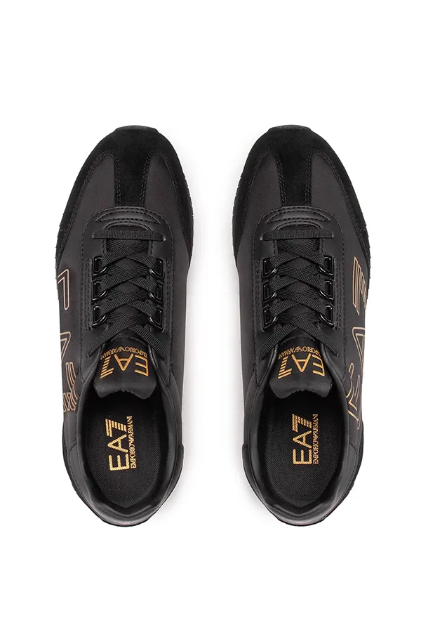 Armani EA7 Gold Trainer Sneakers Black