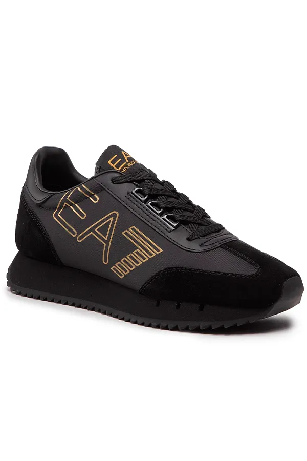 Armani EA7 Gold Trainer Sneakers Black