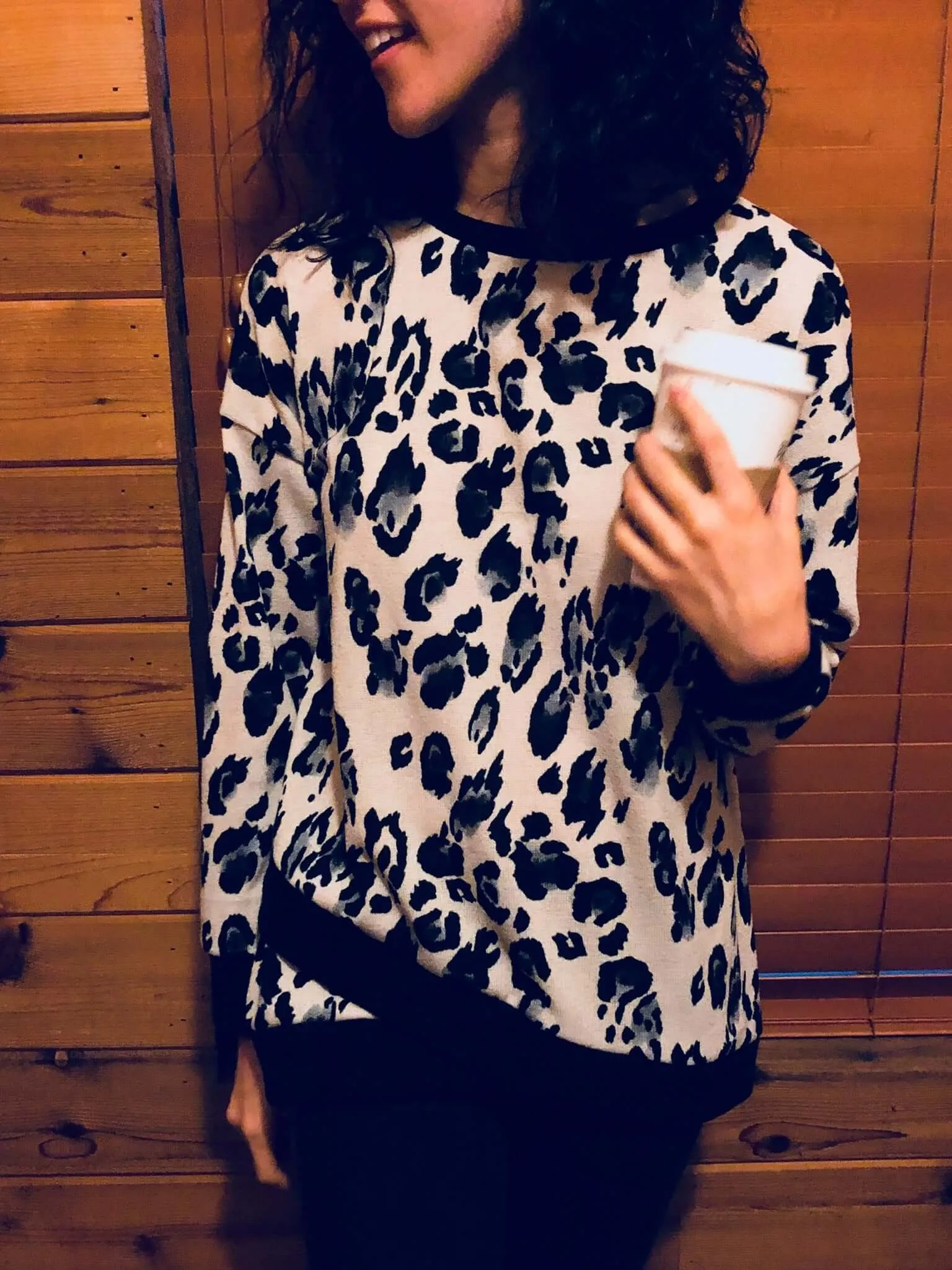 Black and White Leopard Top