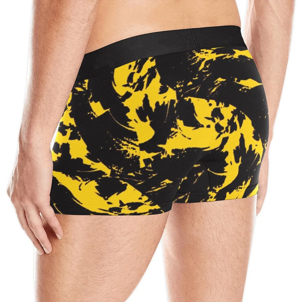 Black and Yellow Paint Splatter Graffiti Boxer Briefs