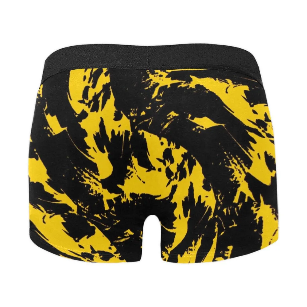 Black and Yellow Paint Splatter Graffiti Boxer Briefs