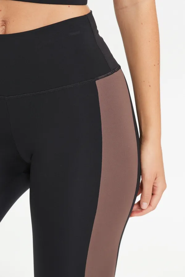 Black Panel Detail Activewear Leggings