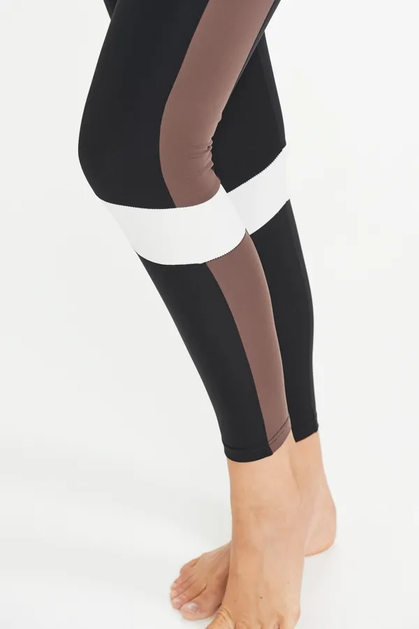 Black Panel Detail Activewear Leggings