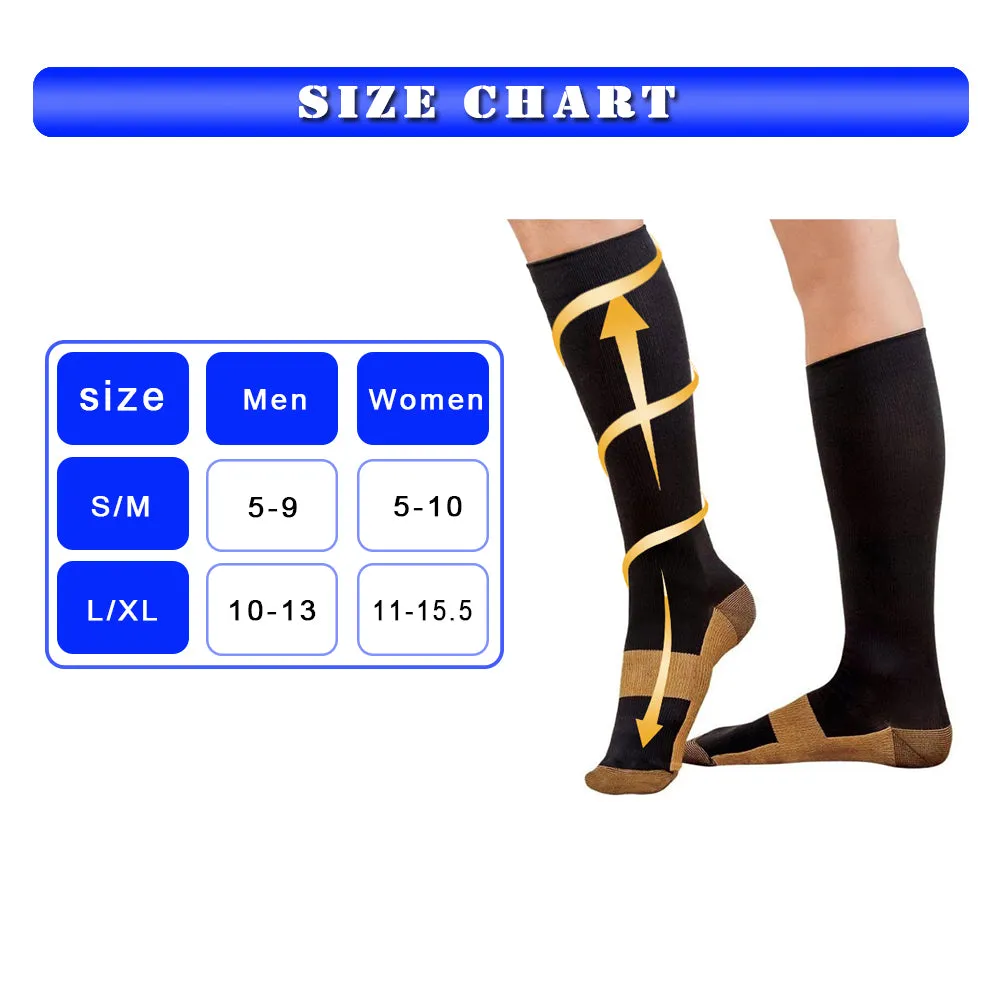 Blue Gray Compression Blood Circulation Promotion Slimming Socks for Men