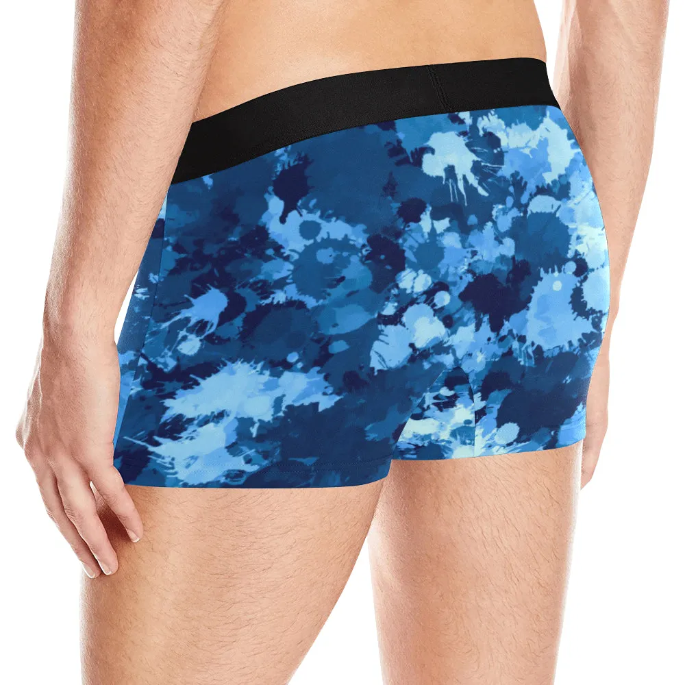 Blue Paint Splatter Boxer Briefs