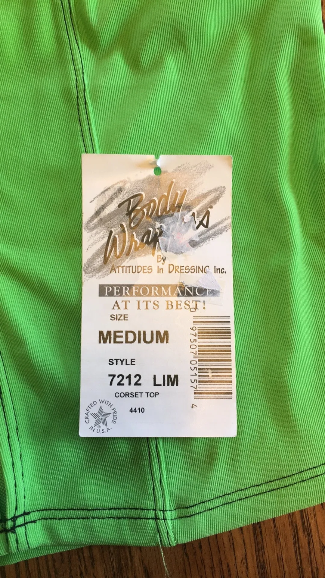 Body Wrappers Lime Green Camisole Corset Top Ladies Medium #7212