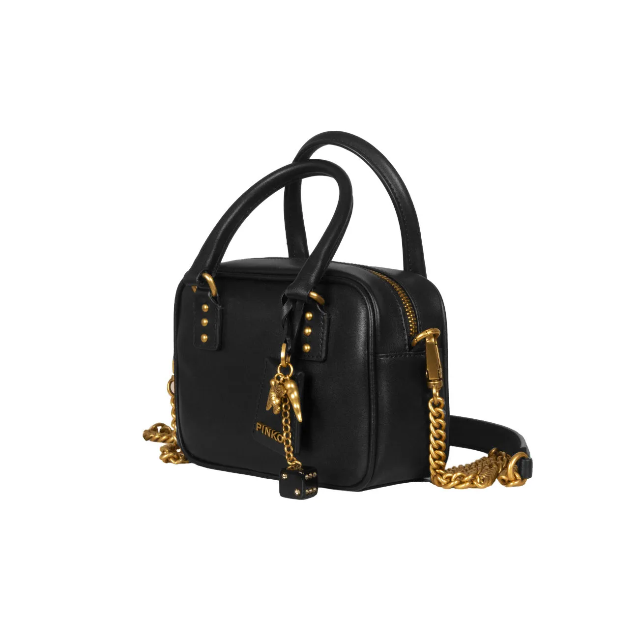 BORSA BOWLING MINI Donna Nero Antique Gold