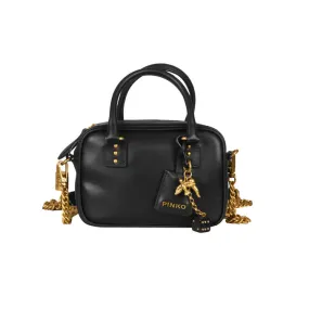 BORSA BOWLING MINI Donna Nero Antique Gold