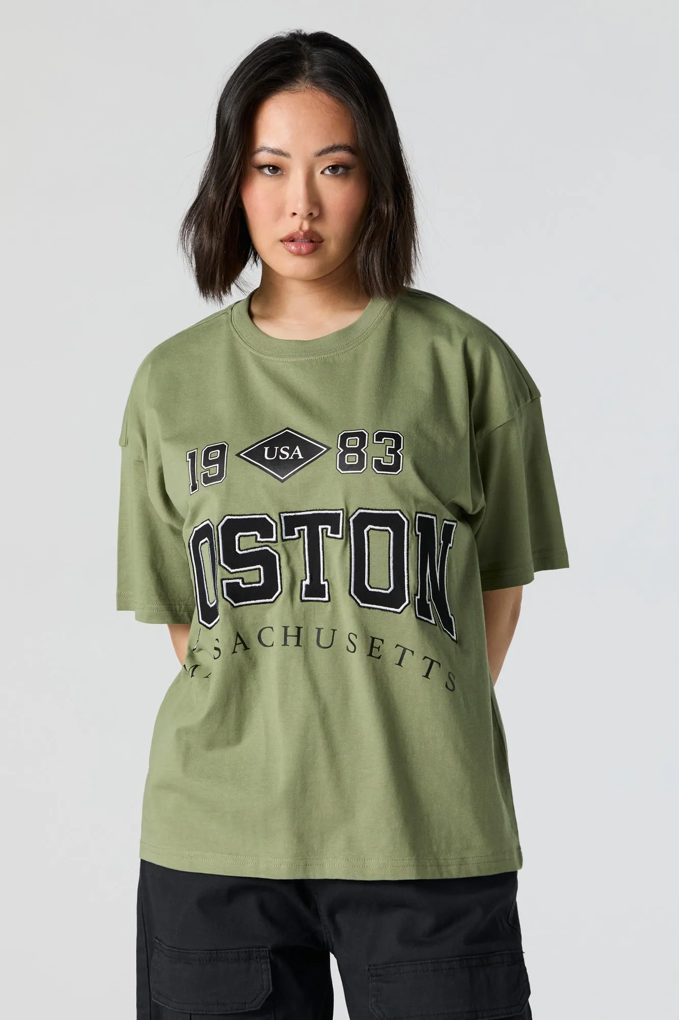 Boston Chenille Embroidered Oversized T-Shirt