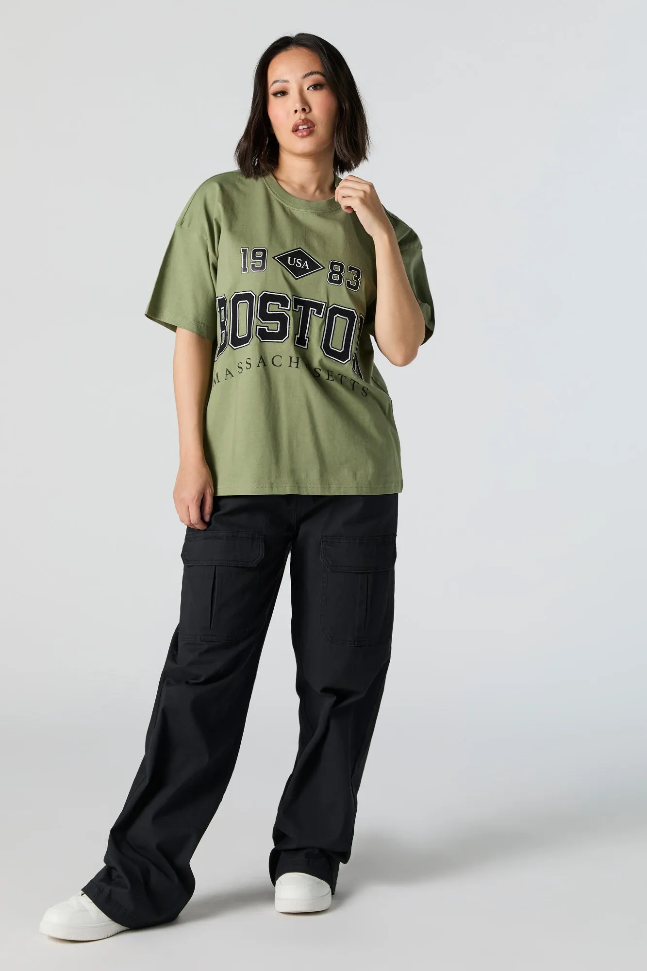 Boston Chenille Embroidered Oversized T-Shirt