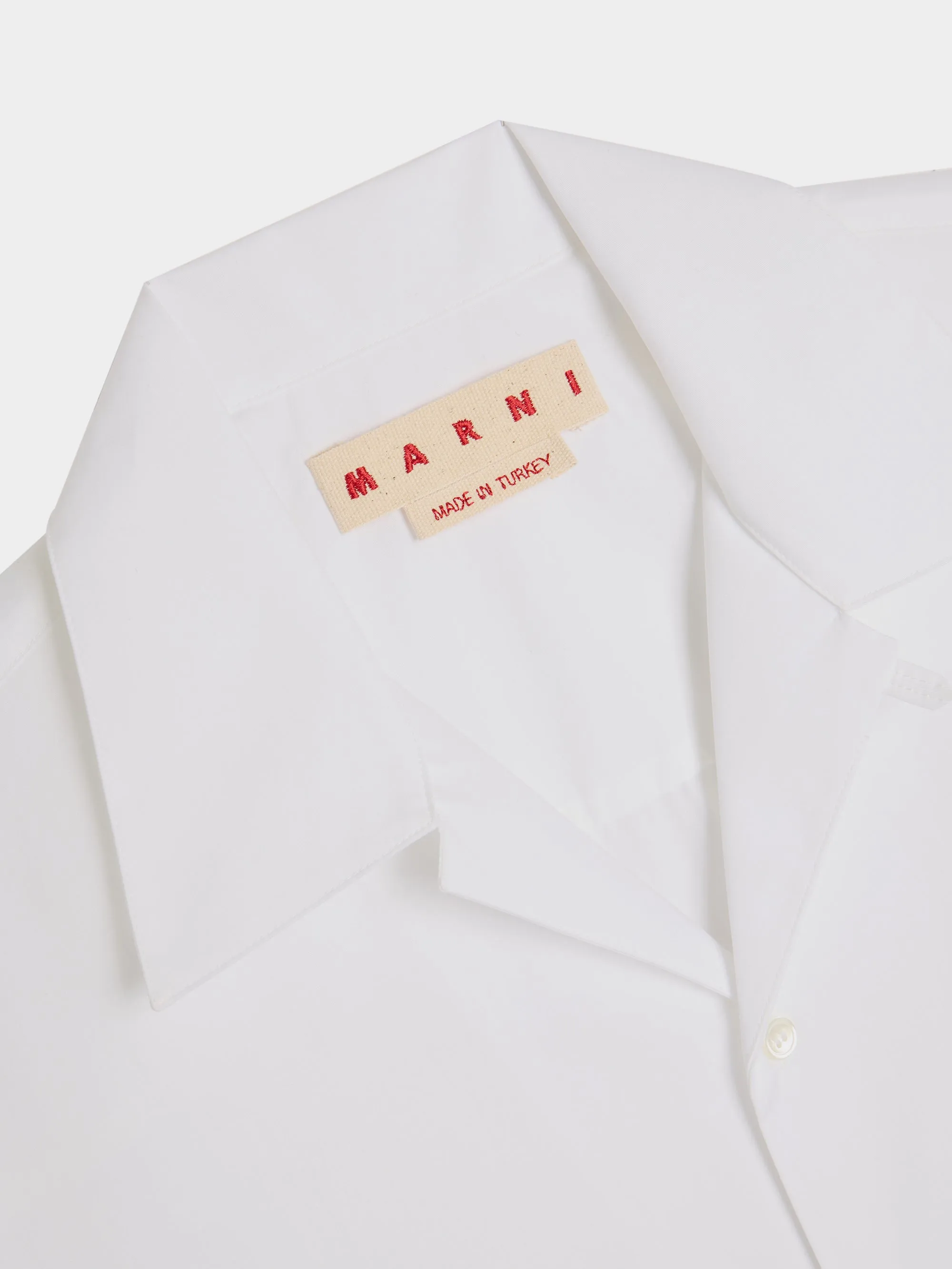 Boxy Fit Logo Bowling Shirt, Lily White