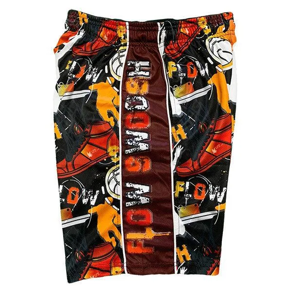 Boys Flow Swoosh Black & Red Attack Short