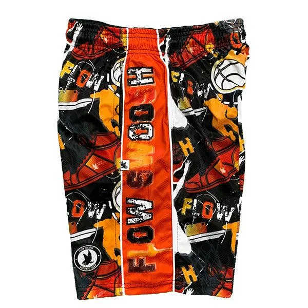 Boys Flow Swoosh Black & Red Attack Short