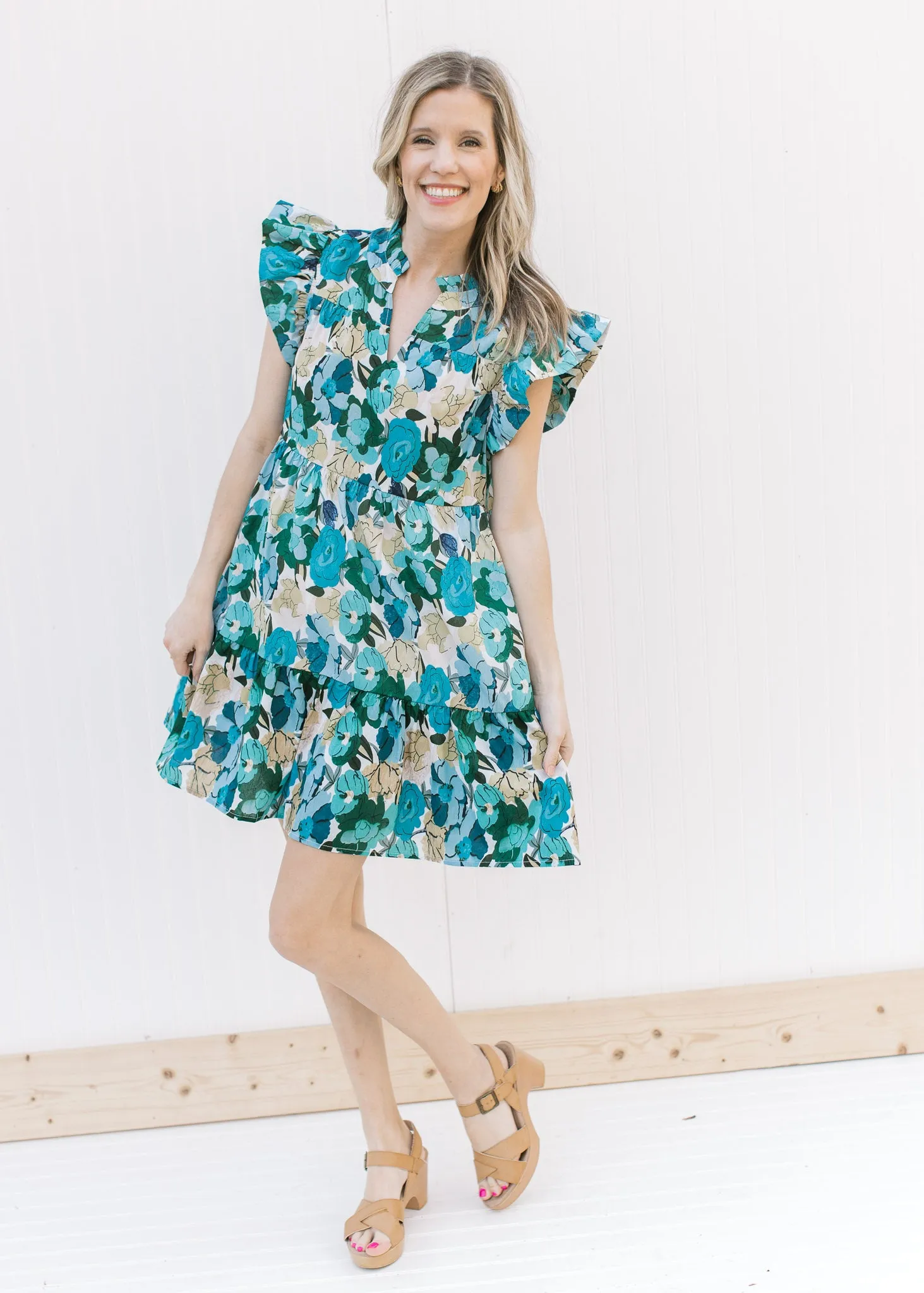 Brightest Blue Floral Dress