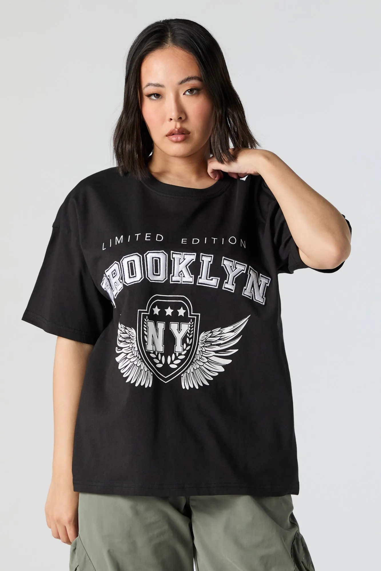 Brooklyn Embroidered Oversized T-Shirt