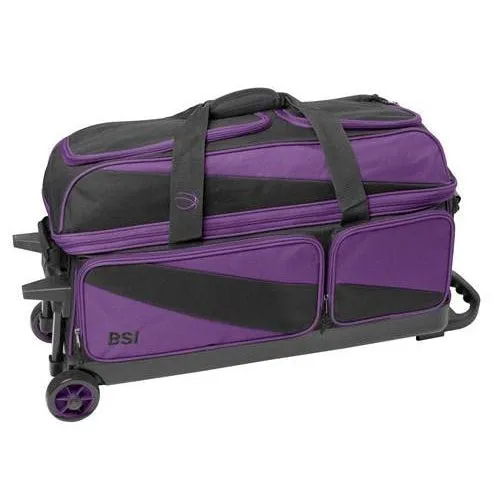 BSI 3 Ball Triple Roller Bowling Bag Black Purple