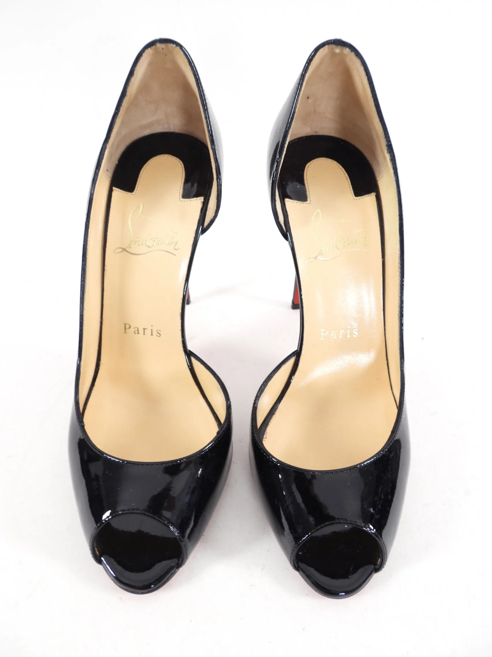 Christian Louboutin Black Patent Demi You 100 Pumps - 37