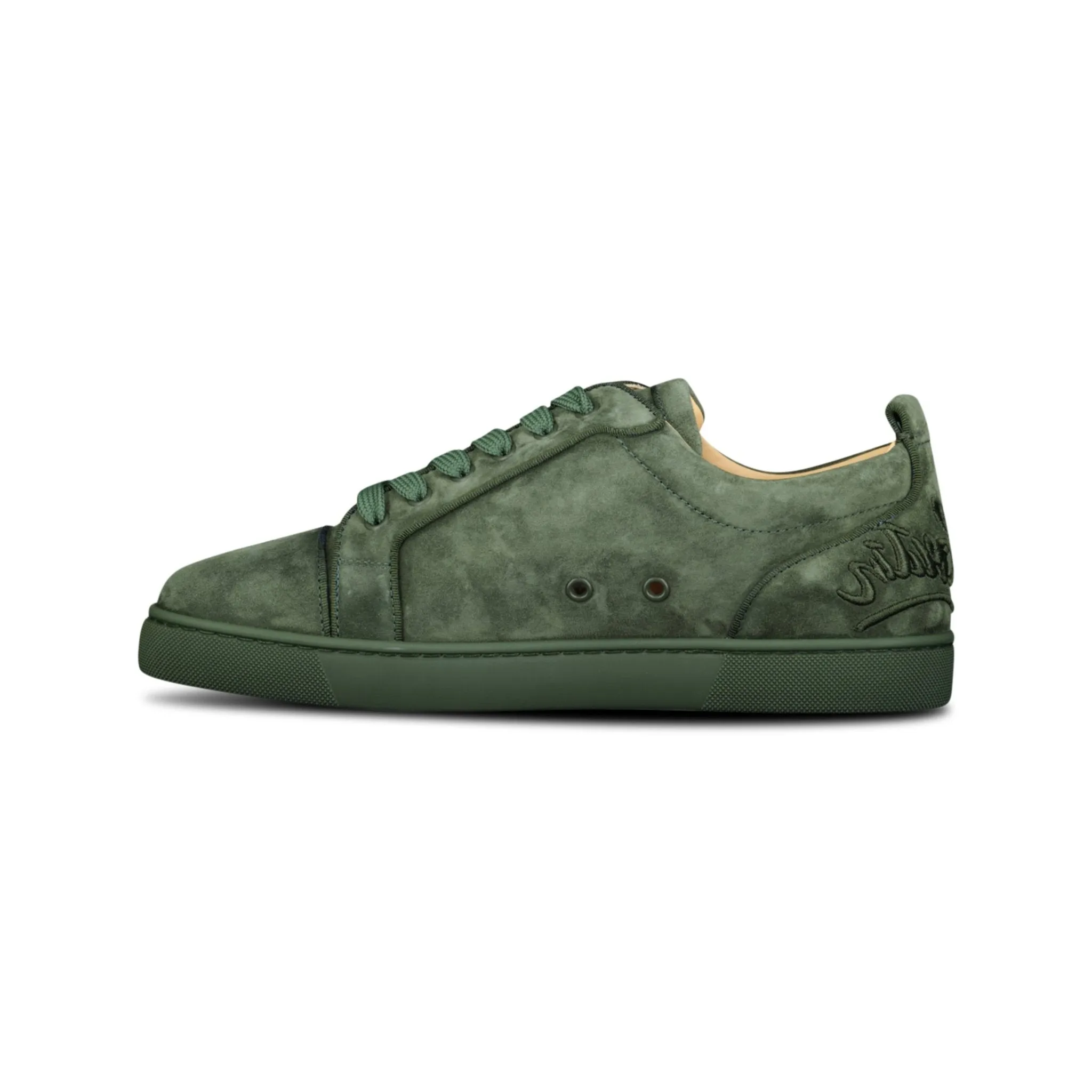 CHRISTIAN LOUBOUTIN JUNIOR ORALTO FLAT KHAKI GREEN