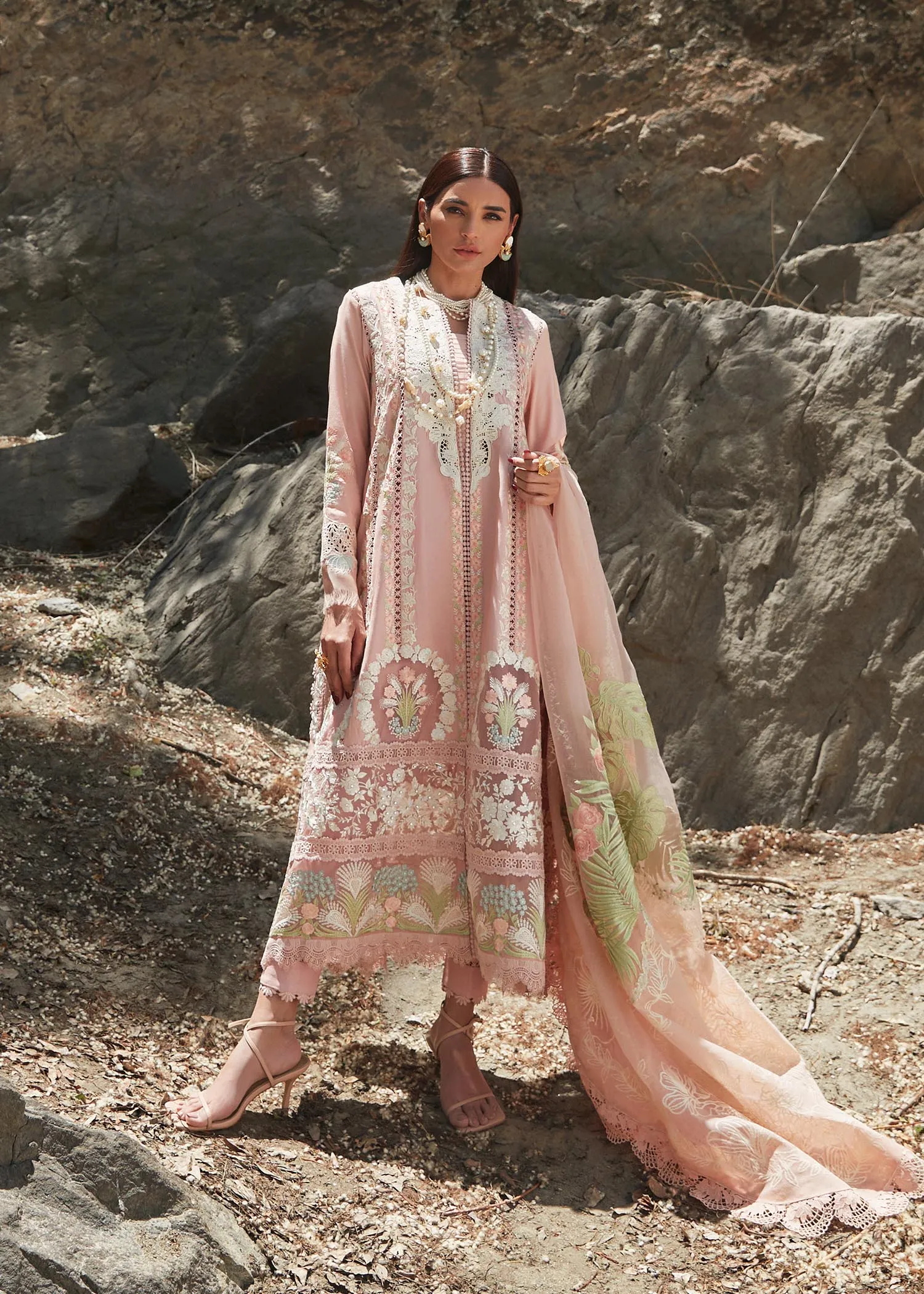 Crimson X Saira Shakira Luxury Lawn Unstitched 3Pc Suit D-2B Chikkankari Affair