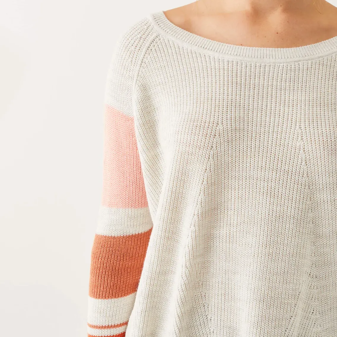 D MerSea Camden Sweater - Sea Salt/Coral Rose