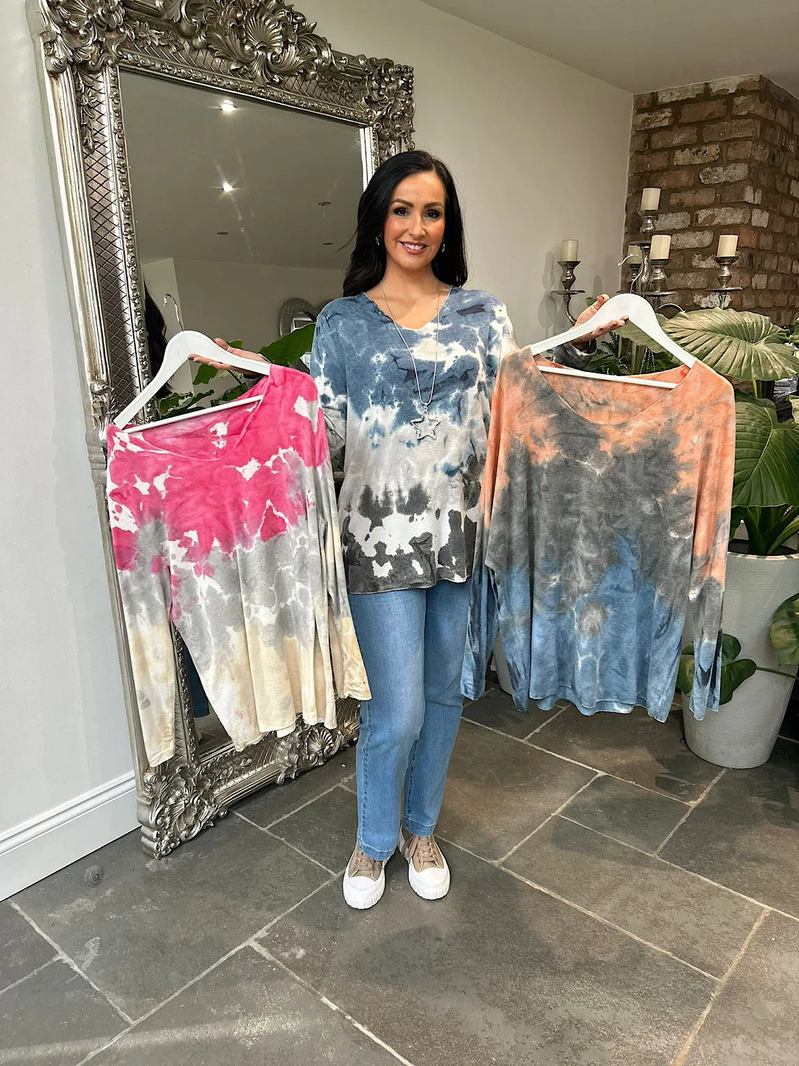 Denim Multi Tone Tie Dye Top Sandra