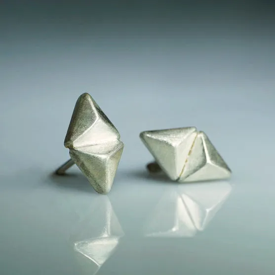 Double Triangle Pyramid Stud Earrings