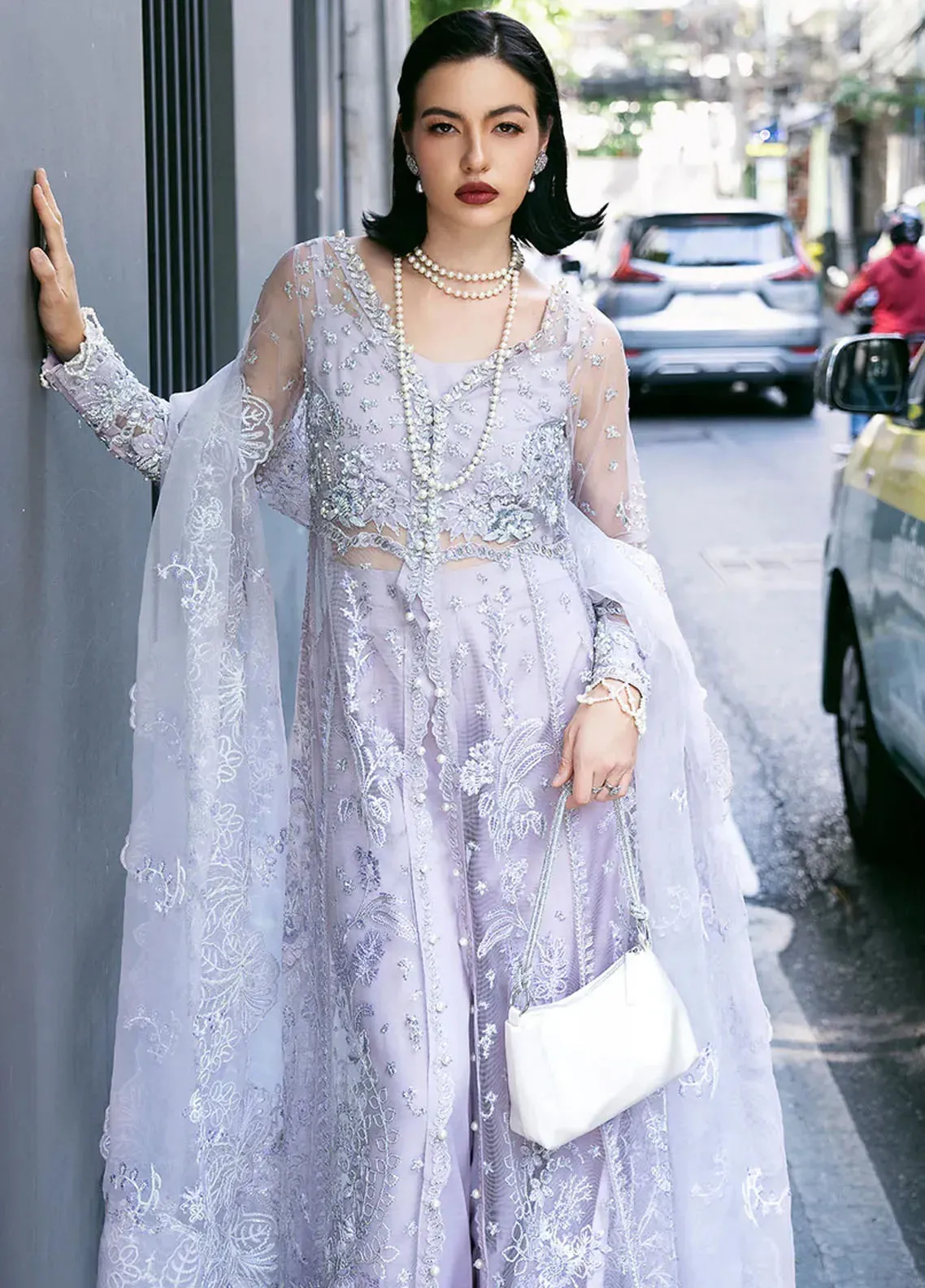 Fleurie By Saad Shaikh Luxury Embroidered Net 4 Piece Unstitched Suit 4 Piece SSK24F MARISKA