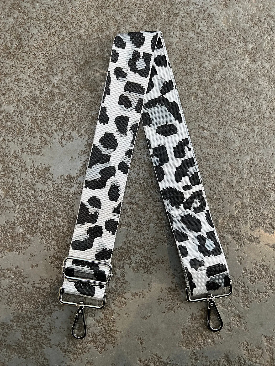 Grey Leopard Bag Strap