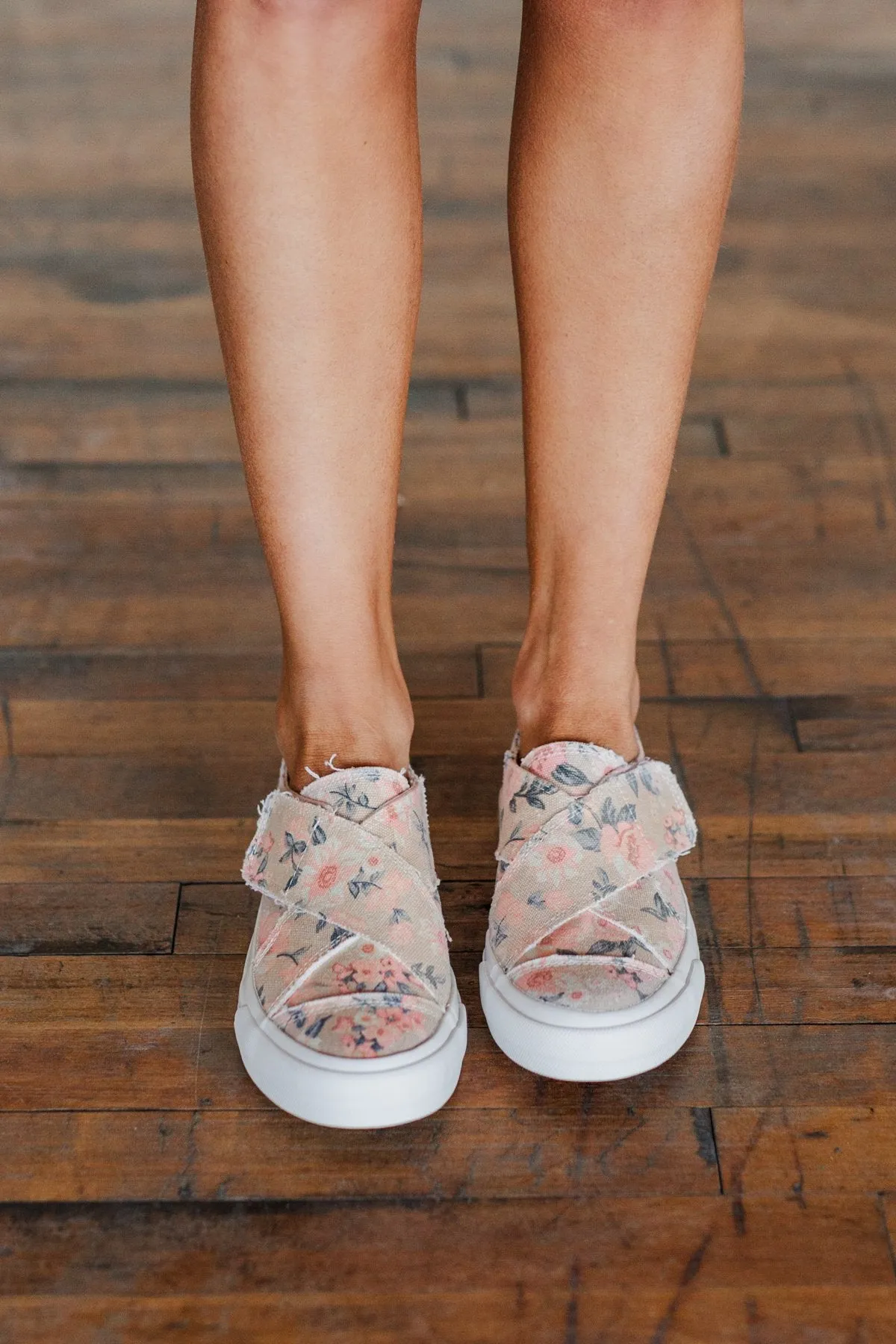 Gypsy Jazz Ivory Sneakers- Pink Floral