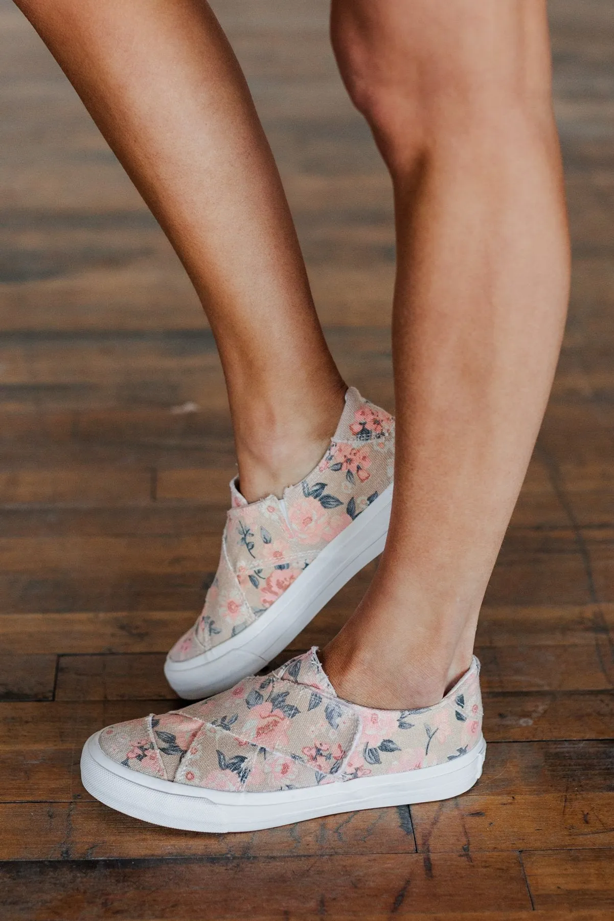 Gypsy Jazz Ivory Sneakers- Pink Floral