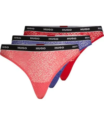 Hugo Three-pack of thongs in stretch lace