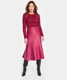 I.N.C. International Concepts Womens Button Trim Sweater A Line Skirt Created For Macys