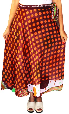 Indian Skirts Wrap Around Womens India Clothing (Orange)