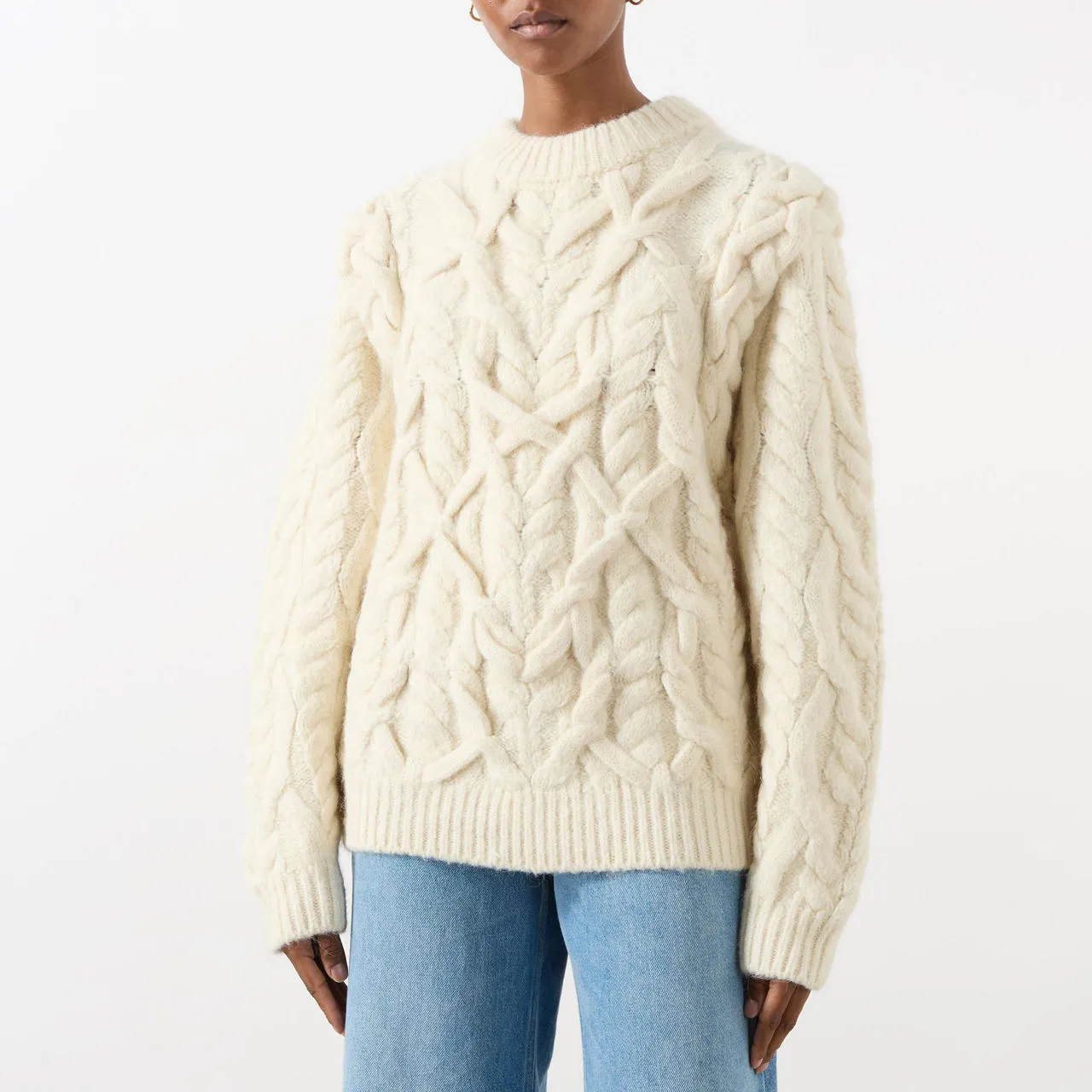 ISABEL MARANT Basiliane Chunky Knit Sweater - Cream