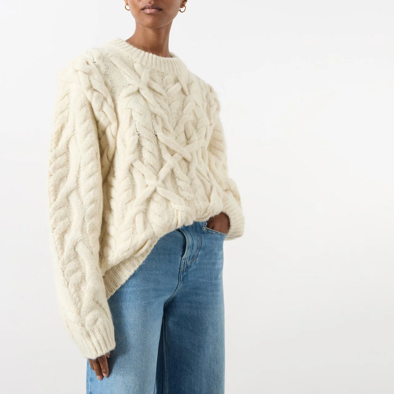 ISABEL MARANT Basiliane Chunky Knit Sweater - Cream