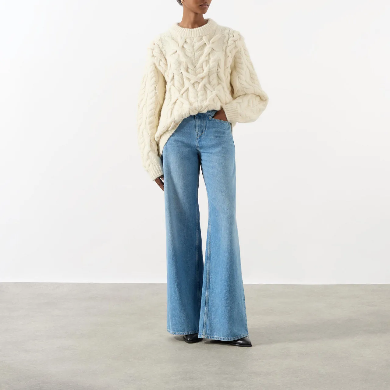 ISABEL MARANT Basiliane Chunky Knit Sweater - Cream