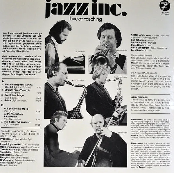 Jazz Inc. ~ Live At Fasching