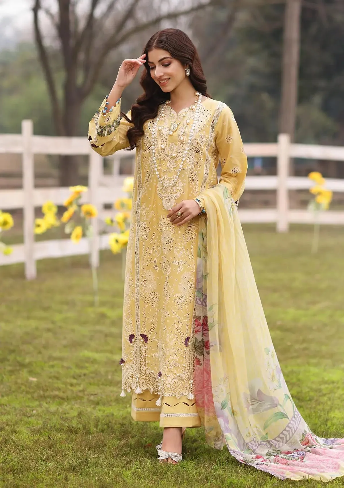 Kahf Festive Embroidered Luxury Lawn Unstitched 3Pc Suit KFL-05 SAHAR