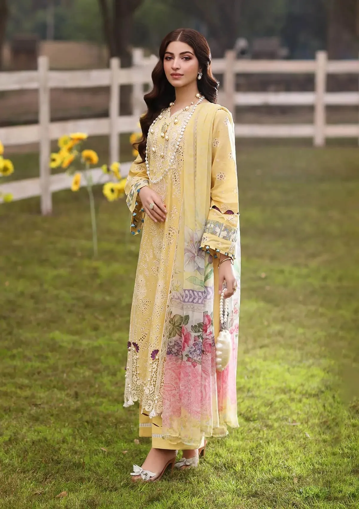 Kahf Festive Embroidered Luxury Lawn Unstitched 3Pc Suit KFL-05 SAHAR