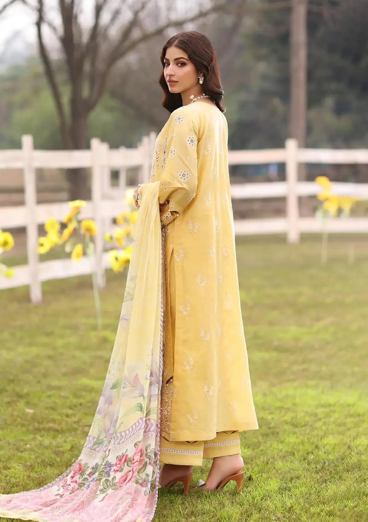 Kahf Festive Embroidered Luxury Lawn Unstitched 3Pc Suit KFL-05 SAHAR